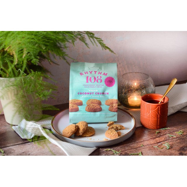 Rhythm 108 Coconut Crunch Biscuit 135g, imported from the UK