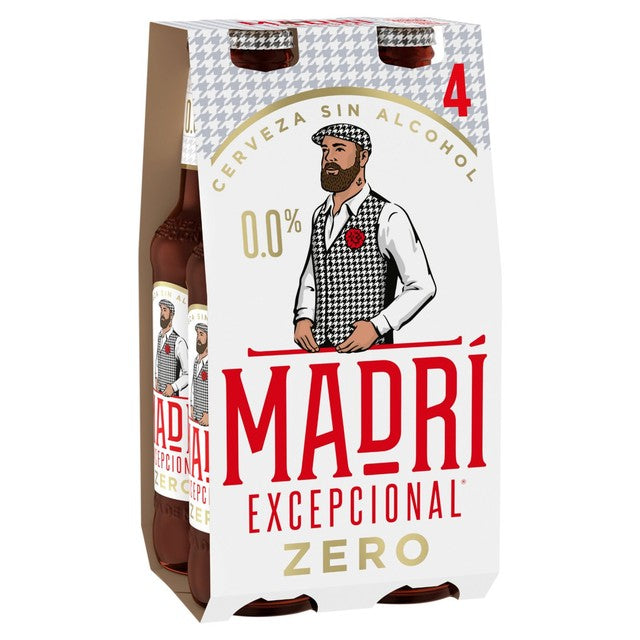 Madri Excepcional 0.0% alcohol-free lager beer 4 x 330ml, imported from the UK