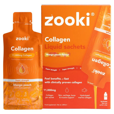M&S Zooki Super Strength Marine Collagen 11,000mg Mango Peach Sachets- Buy online at McGrocer