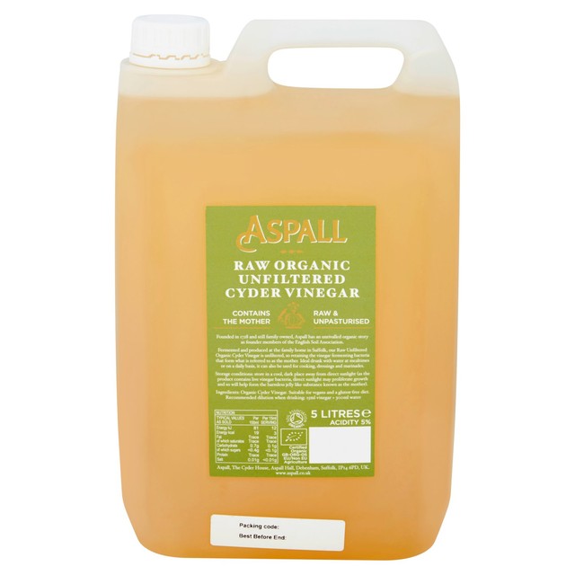 Aspall Raw Organic Unfiltered Cyder Vinegar 5L - British product
