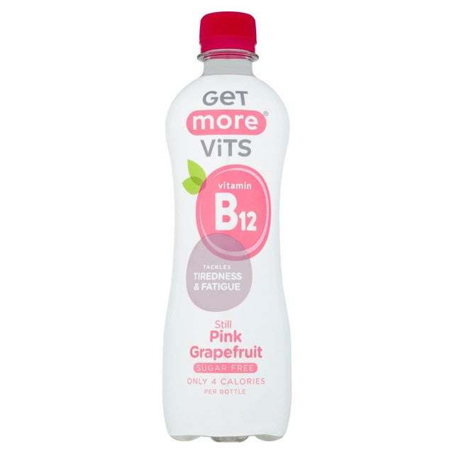Get More Vits Vitamin B12 Pink Grapefruit Flavoured Water 500ml, UK version
