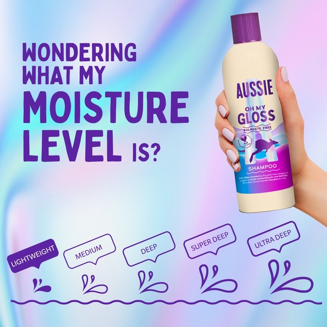 Aussie Oh My Gloss shampoo, imported from the UK