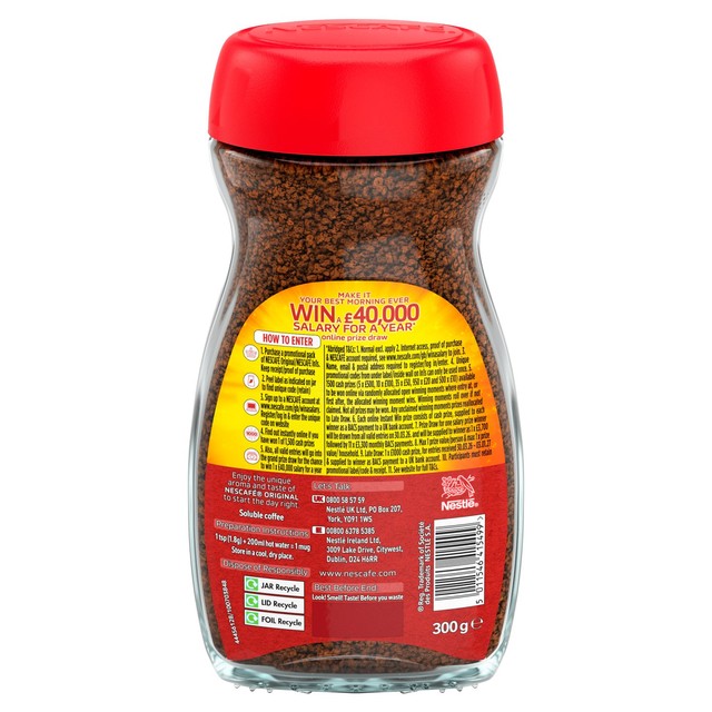 Nescafe Original instant coffee 300g, imported from the UK