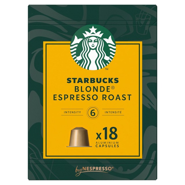 Starbucks Blonde Espresso Roast coffee pods 18 capsules - British product