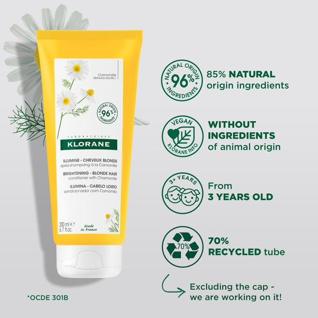 Klorane brightening conditioner with camomile for blonde hair 200ml, UK version