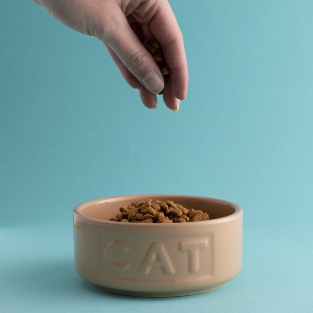 Mason Cash Cane Lettered cat bowl 13cm, imported from the UK