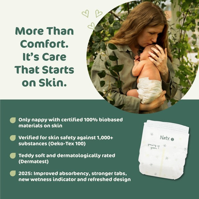Naty BioEmbrace nappies Size 2 (3-6kg), imported from the UK