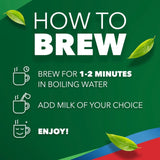 PG Tips decaf plant based biodegradable tea bags, imported from the UK