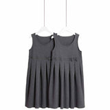 M&S girls grey jersey bow school pinafores 8-9 years, imported from the UK