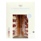 M&S cream and strawberry jam doughnuts 2 pack, imported from the UK
