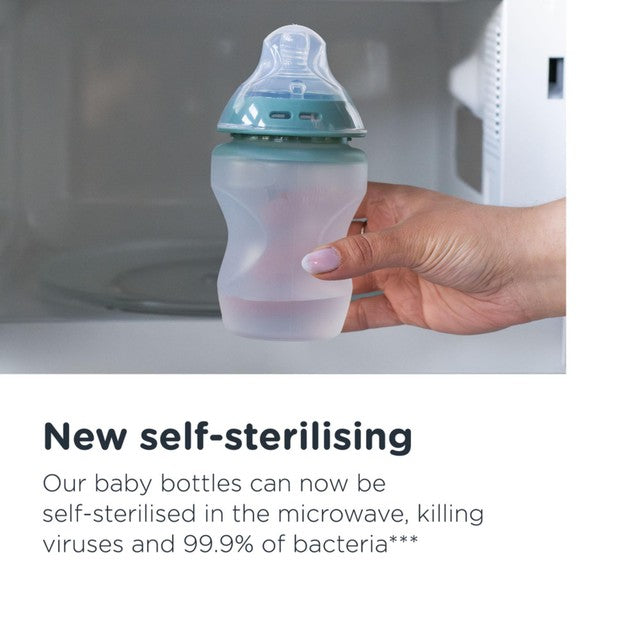 Tommee Tippee Natural Start Silicone Baby Bottle 2 x 260ml (British brand)