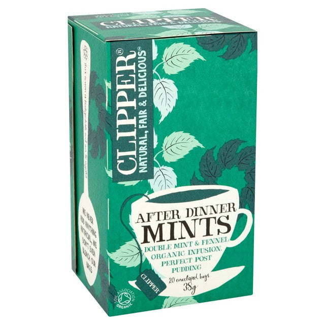 Clipper after dinner mints organic double mint & fennel infusion herbal tea bags 20 tea bags - British product