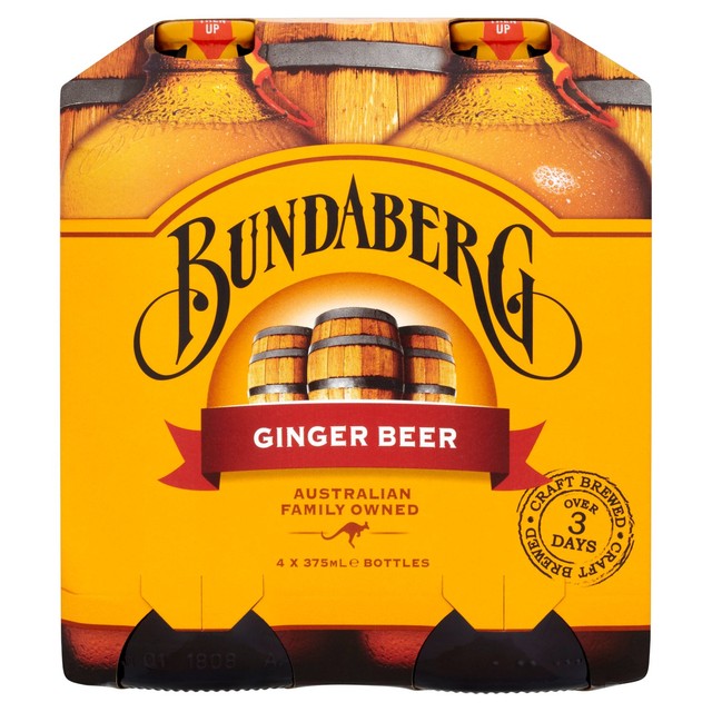 Bundaberg Australian Ginger Beer 4 x 375ml - British product