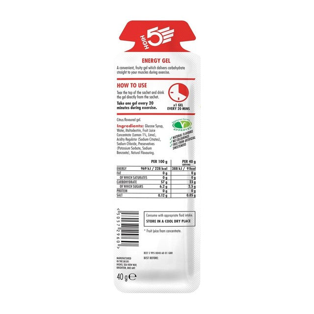 HIGH5 Energy Gel Citrus 40g, UK version