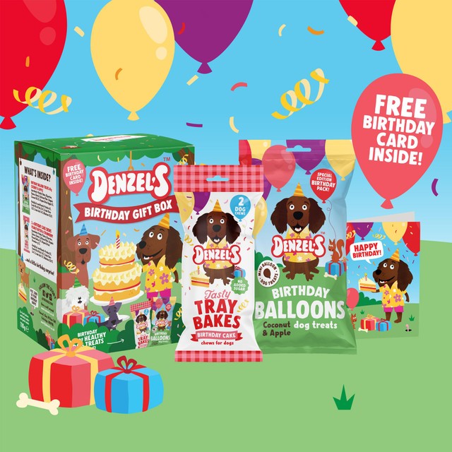 Denzel's birthday dog treats gift box 110g - British product