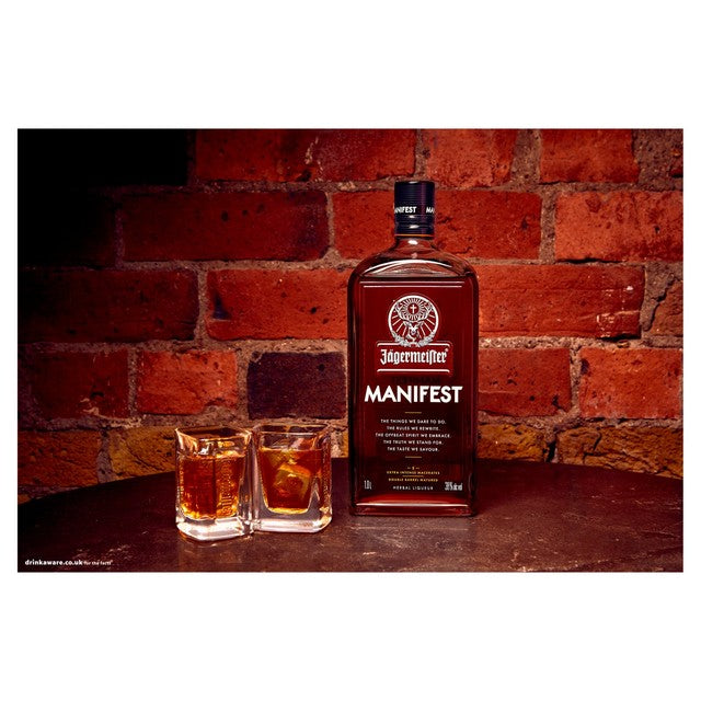 Jagermeister Manifest Premium Oak Aged herbal liqueur 1L, UK version