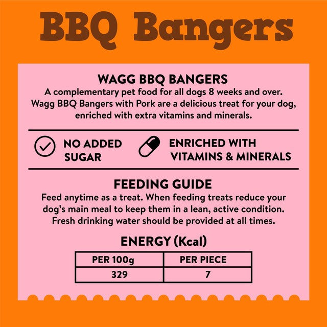 Wagg BBQ Bangers dog treats 125g (British brand)
