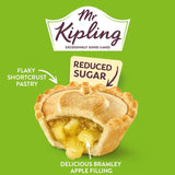 Mr Kipling reduced sugar Bramley apple pies 6 pack, imported from the UK