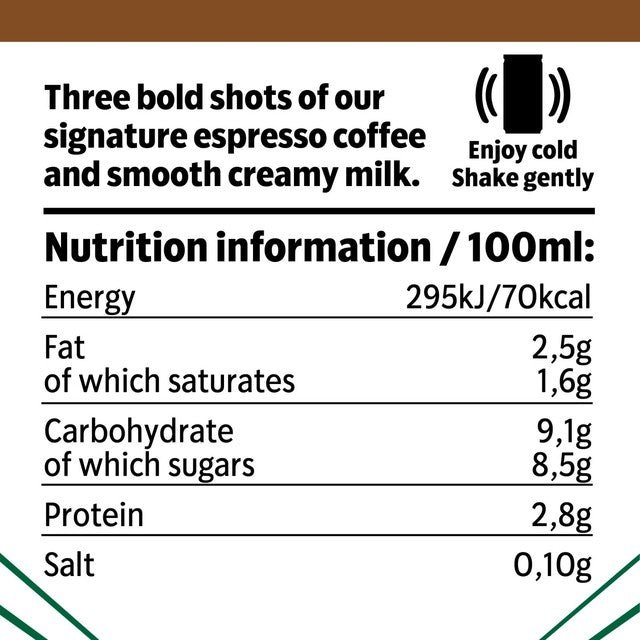 Starbucks Tripleshot espresso drink 300ml (British brand)
