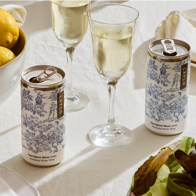 Laylo Sauvignon Blanc white wine can 187ml, UK version