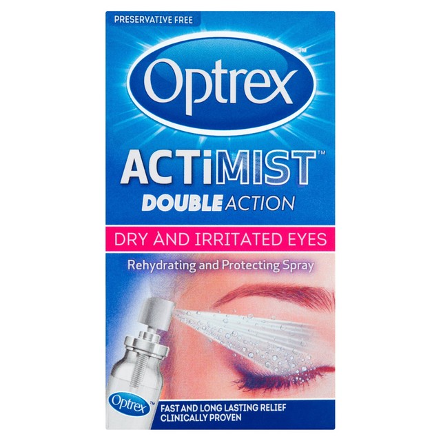 Optrex ActiMist Double Action Eye Spray 10ml, imported from the UK