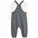 M&S Dino baby dungarees set, Carbon, 3-6 months, imported from the UK