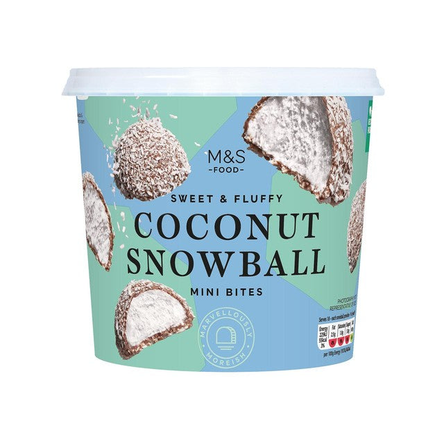 M&S Snowball Mini Bites chocolate-covered marshmallow sweets 212g (British brand)