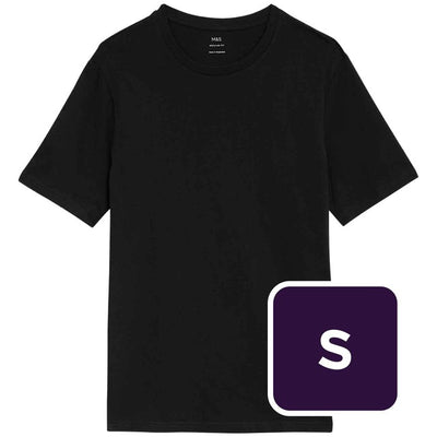 M&S M&S Herren Baumwoll-Rundhals-T-Shirt in Schwarz, Größe S für Freizeitkleidung – jetzt online bei McGrocer kaufen