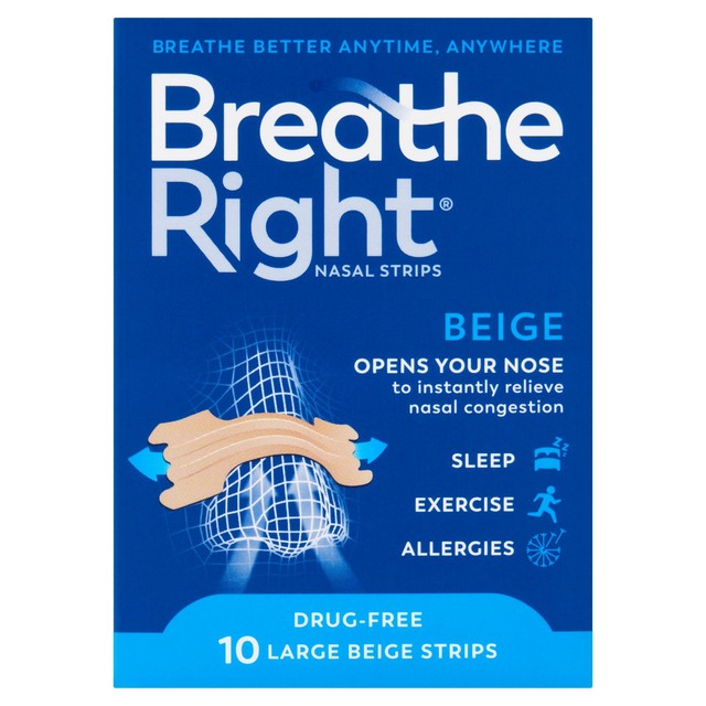 Breathe Right Natural Tan Nasal Strips 10 per pack - British product