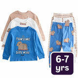 M&S Pawsome PJ 6-7 Years Blue Pyjama Sets 3-Pack