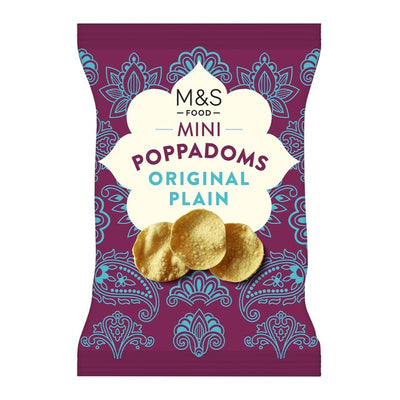 M&S M&S Mini Poppadoms Black Gram Flour Snack 65g- Buy online at McGrocer