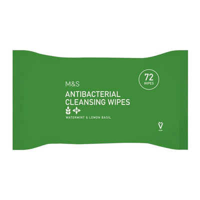M&S M&S Watermint & Lemon Basil Antibacterial Cleansing Wipes 72 per pack- Buy online at McGrocer