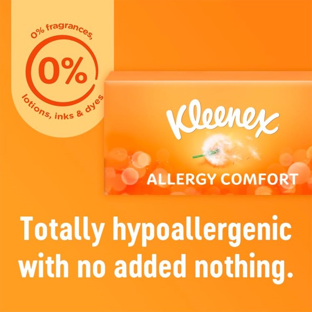Kleenex Allergy Comfort tissues twin box with 2 x 56 tissues, UK version