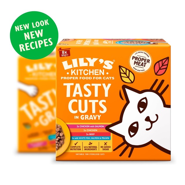 Lily's Kitchen Tasty Cuts wet cat food multipack 8x85g, UK version