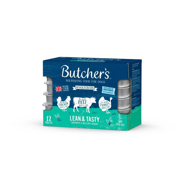 Butcher's Lean & Tasty Low Fat Dog Food Trays 12 x 150g - British product