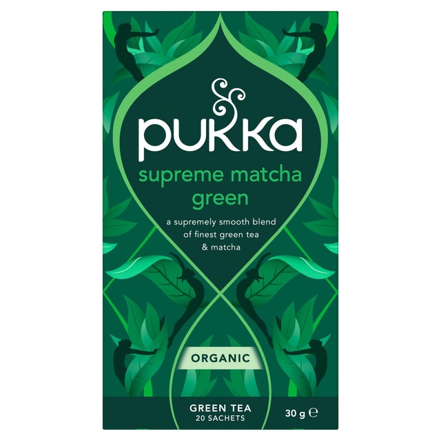 Pukka Supreme Matcha Green Herbal Tea Bags x20, imported from the UK