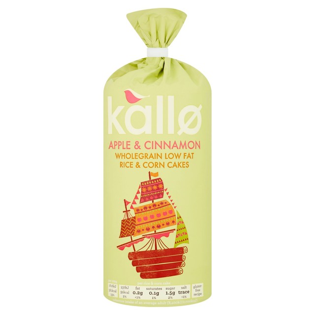 Kallo apple and cinnamon rice cakes 127g, UK version