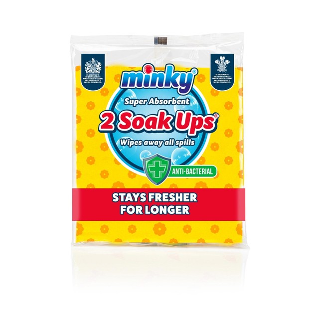 Minky Anti-Bacterial Soak Up Cloths 2-pack, imported from the UK