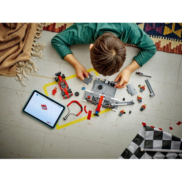LEGO City F1 Pit Stop & Pit Crew with Ferrari Car 60443 building toy set, UK version