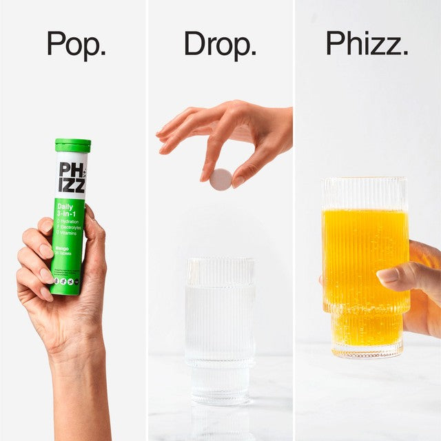 Phizz Mango flavoured hydration electrolyte vitamin tablets 20 tablets, imported from the UK