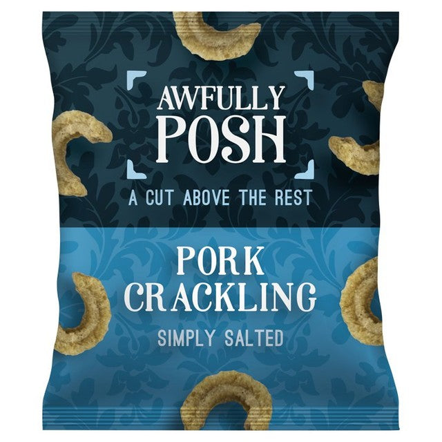 Awfully Posh sea salt pork crackling 40g - British product