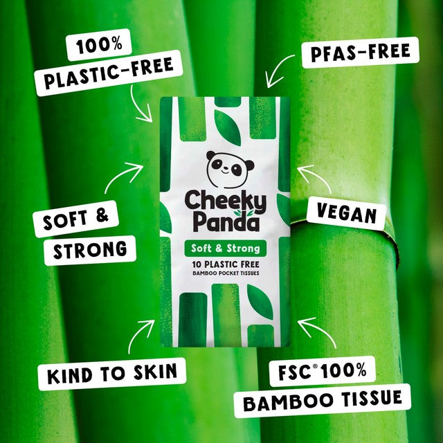 Cheeky Panda bamboo pocket tissue 10 pack - British product