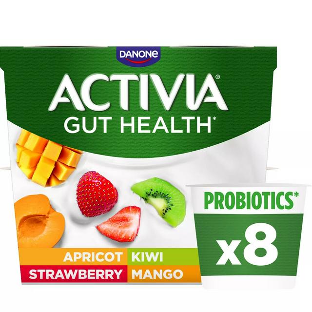 Activia Mango Strawberry Kiwi Apricot Multipack Yogurt 8x115g