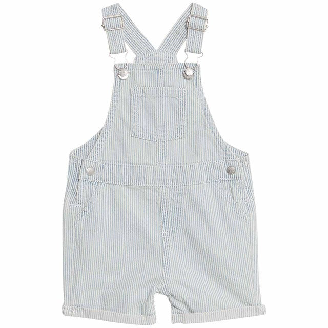 M&S boys striped bibshort and t-shirt set blue mix 3-6 months, imported from the UK