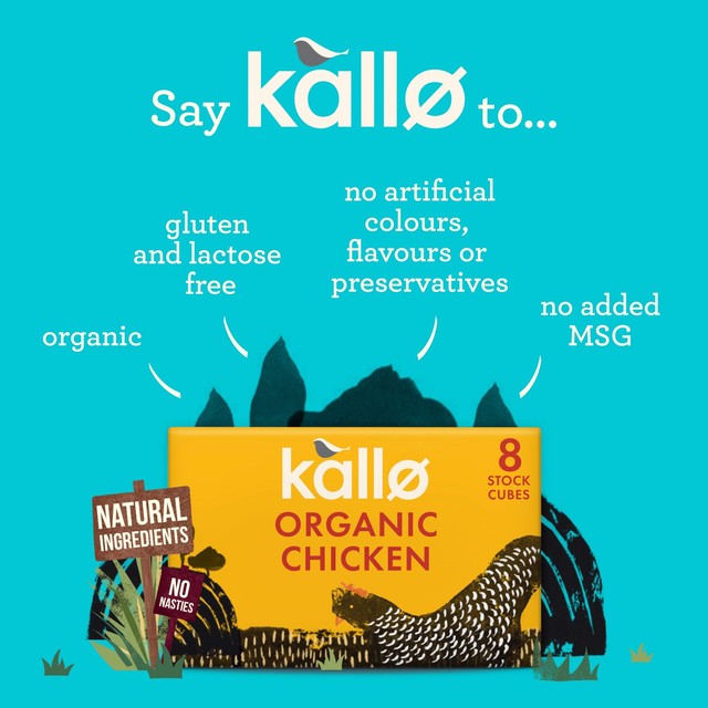 Kallo organic chicken stock cubes 8 x 11g, UK version