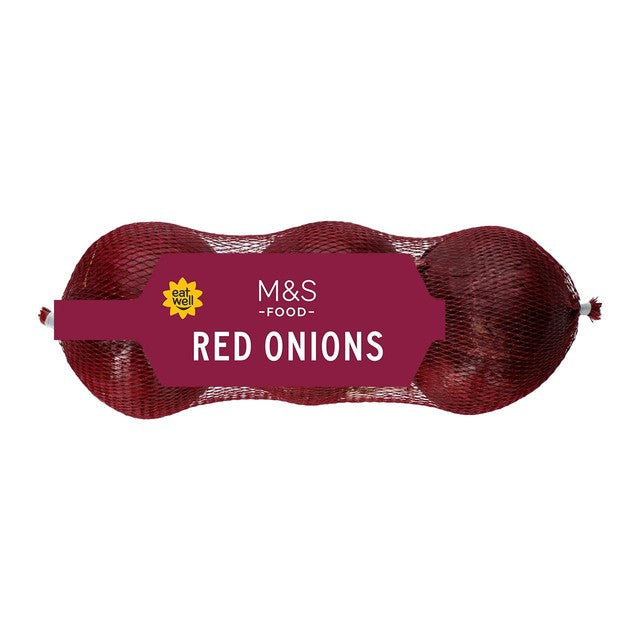 M&S rødløk 3 stk i pakken, importert fra Storbritannia