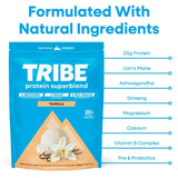 TRIBE Superblend vanilla protein powder, UK version