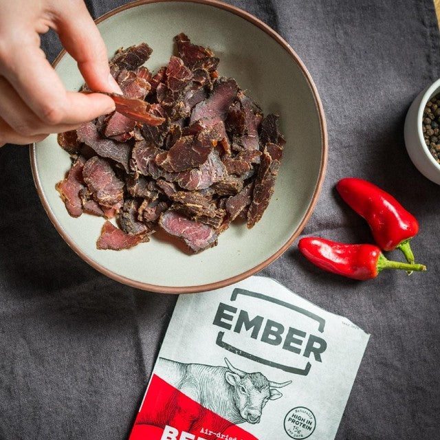 Ember chilli flavour beef biltong 25g - British product