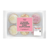 M&S iced cupcakes with strawberry, lemon, and plain icing, 6 pack, imported from the UK