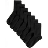 M&S Boys Ankle School Socks, black, size 4-7, imported from the UK